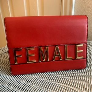 Red ‘FEMALE’ clutch purse